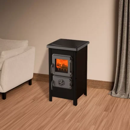Poêle à Bois MBS Happy 6 kW - Compact et Fonte - Noir Anthracite