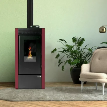 Poêle à Granulés Étanche ETNA Vittoria Plus 14 kW Bordeaux - Autonomie 34h