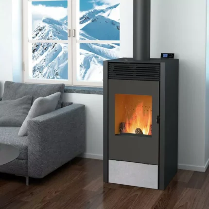 Poêle Mixte Bois et Granulés Bronpi BiWood - 11,2 kW - Fonctionne sans Électricité